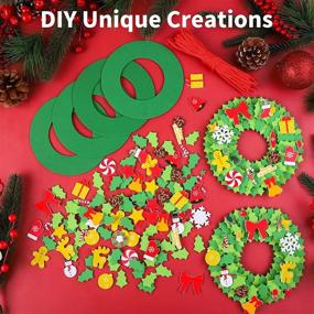 img 1 attached to Aneco 16 Kit DIY Foam Xmas Wreath Crafts Including Foam Christmas Wreath Christmas Foam Stickers Accessory For Fun Classroom Crafts, Home Activities
