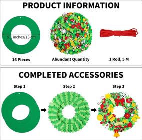 img 3 attached to Aneco 16 Kit DIY Foam Xmas Wreath Crafts Including Foam Christmas Wreath Christmas Foam Stickers Accessory For Fun Classroom Crafts, Home Activities