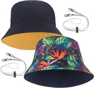 stay stylish in the sun with 2 pack reversible bucket hats for women & teens logo