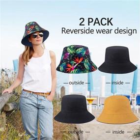 img 1 attached to Stay Stylish In The Sun With 2 Pack Reversible Bucket Hats For Women & Teens