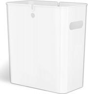itouchless slimgiant 4.2 gallon slim trash can with handles, 16 liter plastic small wastebasket hanging garbage bin, magazine / file folder storage container for home, office, bathroom, kitchen, white logo