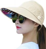 yekeyi sun hats women summer hat outdoor uv protection wide large brim cap beach visor caps foldable (nave) logo