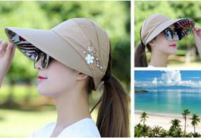 img 1 attached to YEKEYI Sun Hats Women Summer Hat Outdoor UV Protection Wide Large Brim Cap Beach Visor Caps Foldable (Nave)