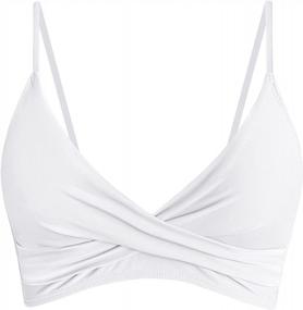 img 4 attached to Balasami Women'S Push Up Sexy V Neck Adjustable Twist Ruced Front Bikini Swimsuit Top Only
