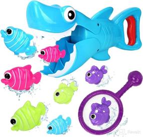 img 3 attached to 🦈 BAMMAX Bath Toys: Shark Grabber Baby Bath Toy Set for Fun Toddler Bathtime Games