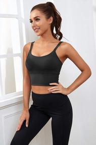 img 2 attached to Everrysea Longline Padded Sports Bra For Women - Yoga Workout Crop Tank Top Strappy Camisole For Fitness And Exercise