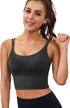 everrysea longline padded sports bra for women - yoga workout crop tank top strappy camisole for fitness and exercise logo