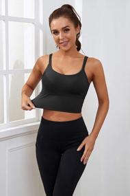 img 1 attached to Everrysea Longline Padded Sports Bra For Women - Yoga Workout Crop Tank Top Strappy Camisole For Fitness And Exercise