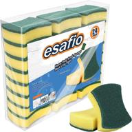 🧽 esafio 24-pack non-scratch scrub sponges - multi-use kitchen cleaning, super absorbent sponges for dishes, bathroom, car wash logo