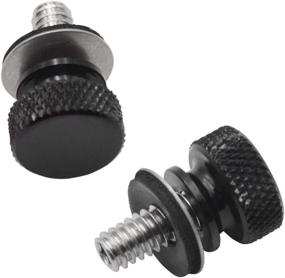 img 4 attached to 🔩 Pack of 2 - Black Aluminum Billet Thread Seat Bolt Screw - 1/4" 20 - Ideal for Harley-Davidson Motorbikes (1986-2022)