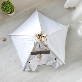 img 1 attached to 🏕️ JOUDOO Portable Pet Teepee Tent for Small Dogs or Cats - Washable Puppy Sweet Bed with Cushion - Ideal Dog or Cat House