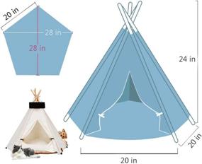 img 3 attached to 🏕️ JOUDOO Portable Pet Teepee Tent for Small Dogs or Cats - Washable Puppy Sweet Bed with Cushion - Ideal Dog or Cat House