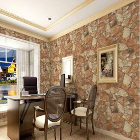 img 3 attached to Stylish Retro Stone-Textured Marbled Wallpaper In Red Color, 5.3 SQM Coverage (0.53M X 10M)