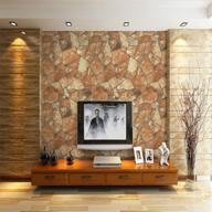 stylish retro stone-textured marbled wallpaper in red color, 5.3 sqm coverage (0.53m x 10m) logo