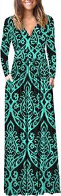img 4 attached to Stylish And Comfortable Long Sleeve Maxi Dress With Pockets For Women By AUSELILY
