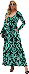 img 2 attached to Stylish And Comfortable Long Sleeve Maxi Dress With Pockets For Women By AUSELILY