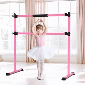 img 3 attached to EVERYMILE Ballet Barre Portable For Home, Kids Ballet Bar, 41” Adjustable Freestanding Height Ballet Equipment For Balance, Barre Workout, Dance Bar With Leg Stretch Band For Studio Dancers Children