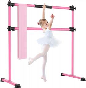 img 4 attached to EVERYMILE Ballet Barre Portable For Home, Kids Ballet Bar, 41” Adjustable Freestanding Height Ballet Equipment For Balance, Barre Workout, Dance Bar With Leg Stretch Band For Studio Dancers Children