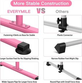 img 1 attached to EVERYMILE Ballet Barre Portable For Home, Kids Ballet Bar, 41” Adjustable Freestanding Height Ballet Equipment For Balance, Barre Workout, Dance Bar With Leg Stretch Band For Studio Dancers Children