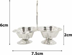 img 2 attached to Silver Plated Handmade Haldi Kumkum Holder Stand Small Size (3 Pack) By Shubhkart
