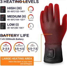 img 2 attached to Rechargeable Heated Glove Liners For Women Men - Perfect For Work, Skiing, Fishing & Hunting!