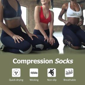 img 2 attached to 🧦 SuMade Compression Socks for Women - Best Graduated Athletic, Medical, Travel, Running, and Nursing Socks (15-20mmHg)