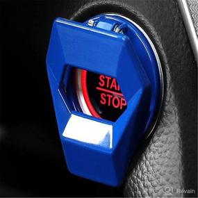 img 1 attached to 🔵 Enhanced Car Engine Start Button Cover: Key Ignition Protective Cover in Striking Blue