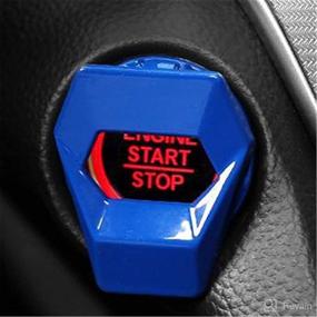 img 2 attached to 🔵 Enhanced Car Engine Start Button Cover: Key Ignition Protective Cover in Striking Blue