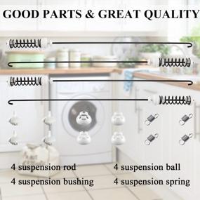 img 1 attached to 23.6"" Washer Suspension Rod Kit & Springs Replacement For Whirlpool Kenmore Amana Maytag W10780048, W10400895 - 4Pcs Each