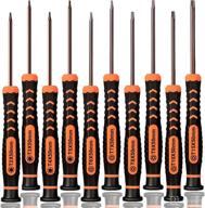 🧲 teckman 10-piece magnetic small torx security screwdriver set - t2-t15 star screwdriver tool kit for xbox, ps3, ps4, knife, computer & other devices логотип