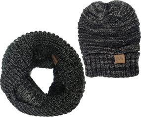 img 3 attached to Infinity Beanie Charcoal Debra Weitzner Women's Accessories ~ Scarves & Wraps