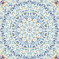 morocco tiles peel and stick wallpaper 17.7in x 9.8ft removable boho home decor blue/yellow/orange haokhome 96029. logo