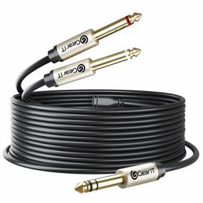 img 4 attached to GearIT 15Ft TRS Stereo To Dual 1/4 Inch Y-Splitter Insert Cable - Audio Patch Cord With 1/4 Inch Male Jack To Dual 1/4 Inch TS Male Mono Breakout Cable For Efficient Sound Transmission