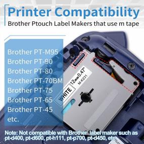 img 3 attached to 6 Pack Labelife M-K231 Compatible Label Tape Replacement For Brother P-Touch M Tape - Compatible With PT-M95, PT-85, PT-75, And PT-65 Label Makers - Black On White Tape, 12Mm 0.47 Inch