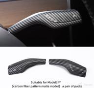 luckeasy car abs column shift patch for tesla model3 modely 2017-2022 interior modification auto accessories(m3-de41lmacf) logo