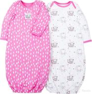 lamaze baby girls' super combed natural cotton 👶 gown: ideal for sleep or daily wear, 2 pack logo