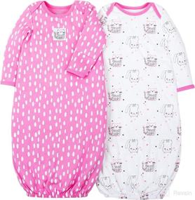 img 4 attached to LAMAZE Baby Girls' Super Combed Natural Cotton 👶 Gown: Ideal for Sleep or Daily Wear, 2 Pack