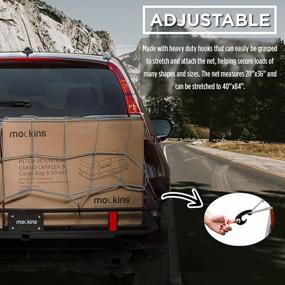 img 2 attached to Heavy Duty 20"X36" Adjustable Bungee Cargo Net For Pickup Truck Bed, SUV Stretches To 40"X84", 6Mm Thick With 10 Hooks - Car/Truck Bed Cargo Netting