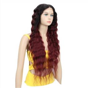 img 2 attached to Joedir Lace Front Wigs 30'' Long Wavy Synthetic Wigs For Women 130% Density Wigs(TT1B/530)
