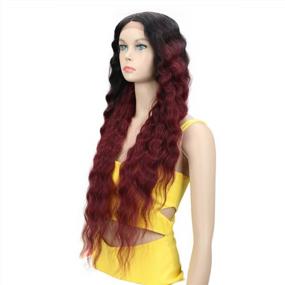 img 3 attached to Joedir Lace Front Wigs 30'' Long Wavy Synthetic Wigs For Women 130% Density Wigs(TT1B/530)