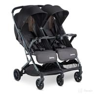 🚼 joovy kooper x2 double stroller, lightweight travel stroller with tray, compact fold - forged iron logo
