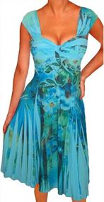 img 3 attached to Empire Waist Blue Cocktail Cruise Dress For Plus Size Women By Funfash | Made In USA