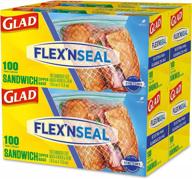 пластиковые пакеты для хранения пищи glad flexn seal - сандвичные - 100 штук (упаковка из 4) логотип