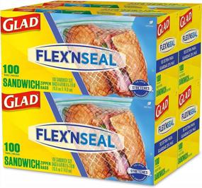 img 4 attached to Glad FLEXN SEAL Food Storage Plastic Bags - Sandwich - 100 Count (Pack Of 4)