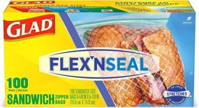 img 3 attached to Glad FLEXN SEAL Food Storage Plastic Bags - Sandwich - 100 Count (Pack Of 4)