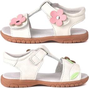 img 3 attached to 🦋 Femizee Toddler Leather Sandals: Stylish Butterfly Girls' School Uniform Shoes