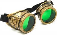 steampunk victorian goggles rave glasses in vintage gold, costume accessory logo