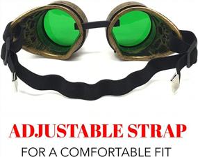 img 2 attached to Очки Rave Goggles в стиле стимпанк из винтажного золота, аксессуар для костюма