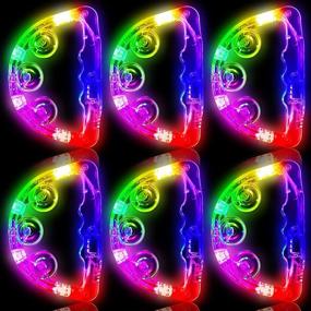 img 4 attached to Light Up Tambourines For Kids And Adults: Flashing Musical Instruments For Birthday And Christmas Parties - Set Of 6