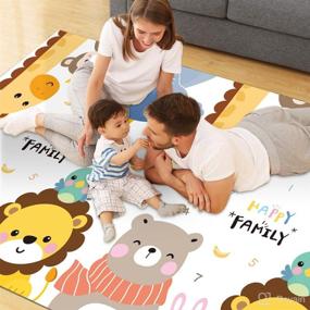 img 4 attached to 👶 NuoPeng Foldable Baby Play Mat: Waterproof Foldable Crawling Mat for Indoor/Outdoor Use - Lightweight & Non-Toxic XPE Foam - Ideal for Babies, Infants, Toddlers